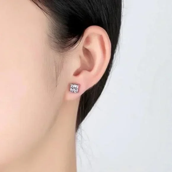 NEW 2.5 CT 925 STERLING DIAMOND SILVER EARRINGS, NICE EARRINGS, CUTE EARRINGS - Picture 3 of 6